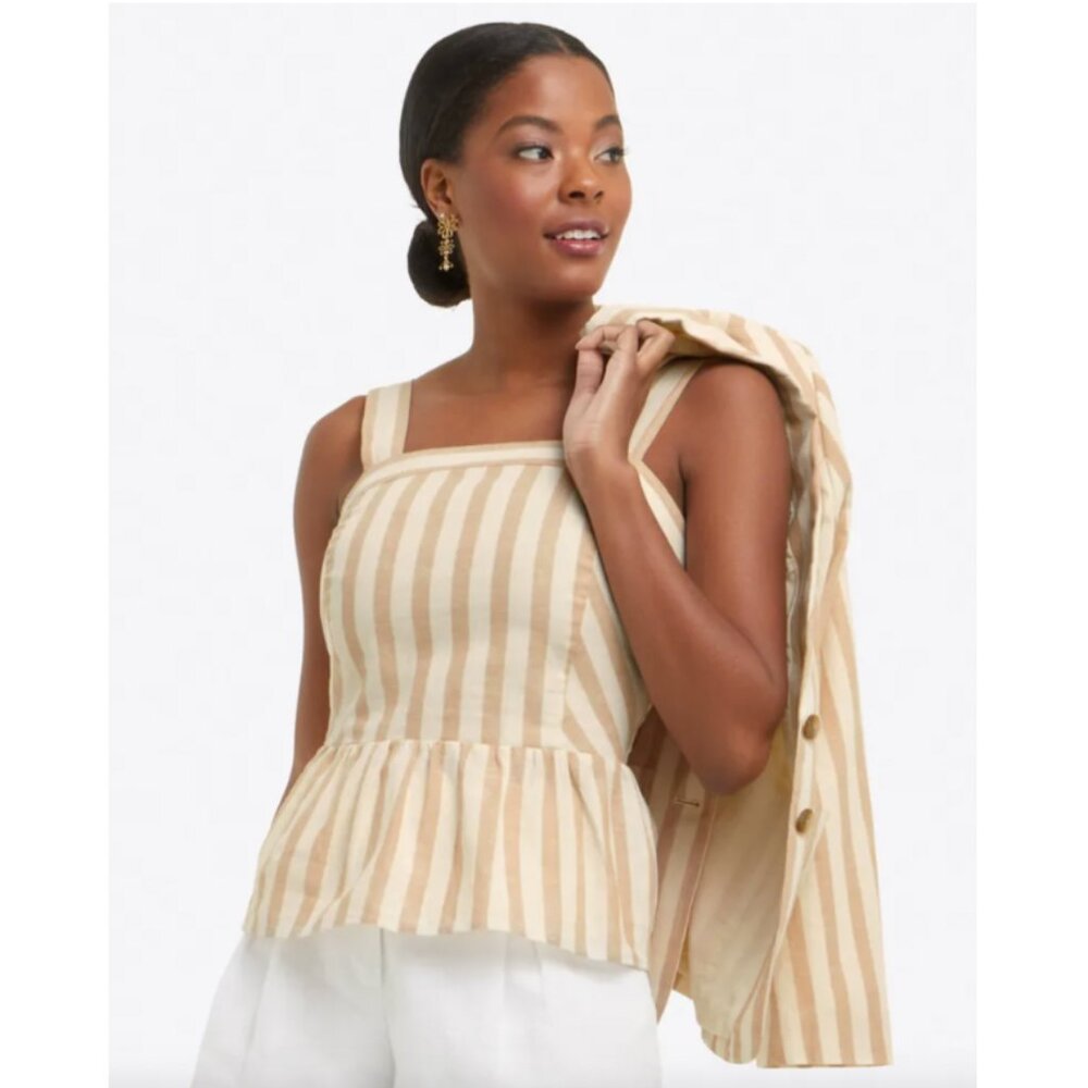 Draper James Awning Stripe Peplum Top and Everyday Shorts XS